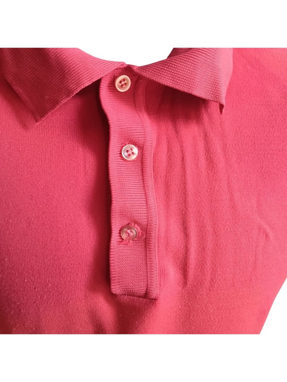 True Vintage Polo Shirt 70's Medium Ban-Lon Deep Red Stretch Buttery Knit